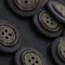 4 Pieces Brown Faux Wood Plastic Buttons Four Hole 27mm 1 1/8"